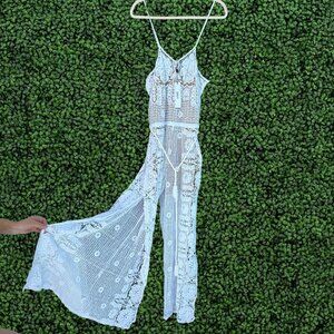 Miguelina | Azalea Hibiscus Lace Jumpsuit | Size L | NWT